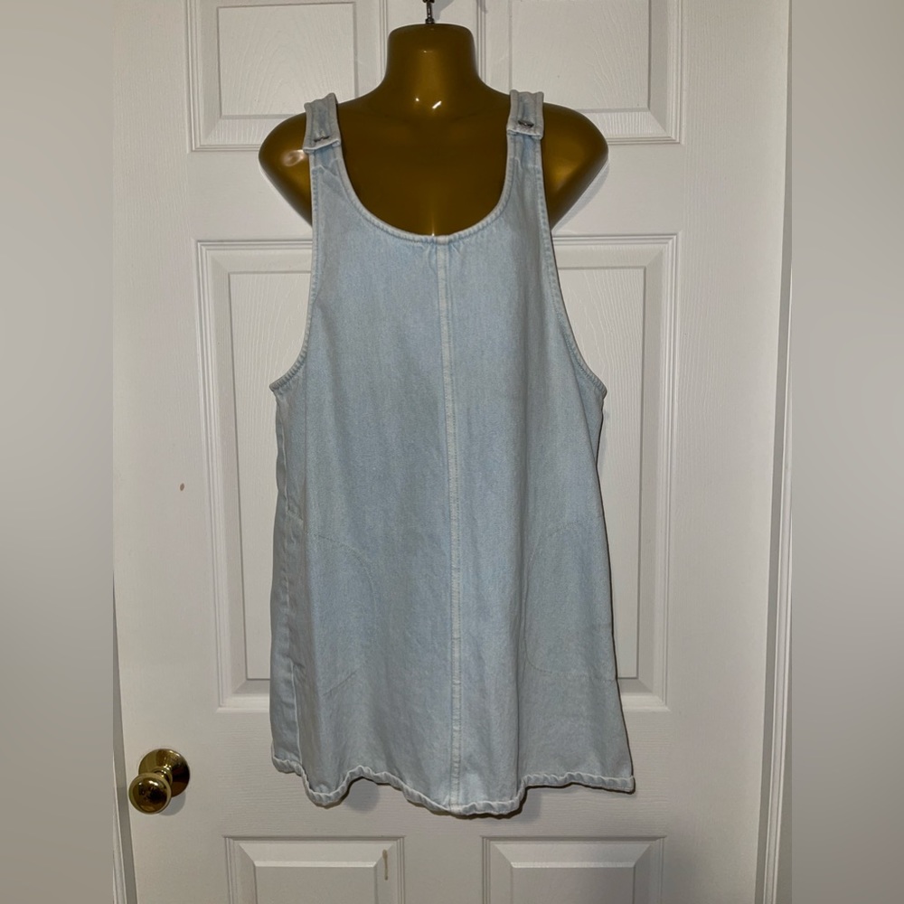 Forever 21 light wash denim overall dress